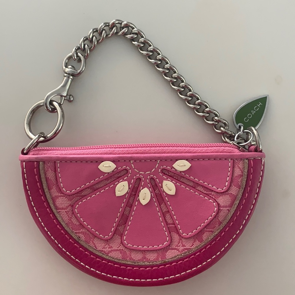 Coach mini watermelon fruit change purse bag
